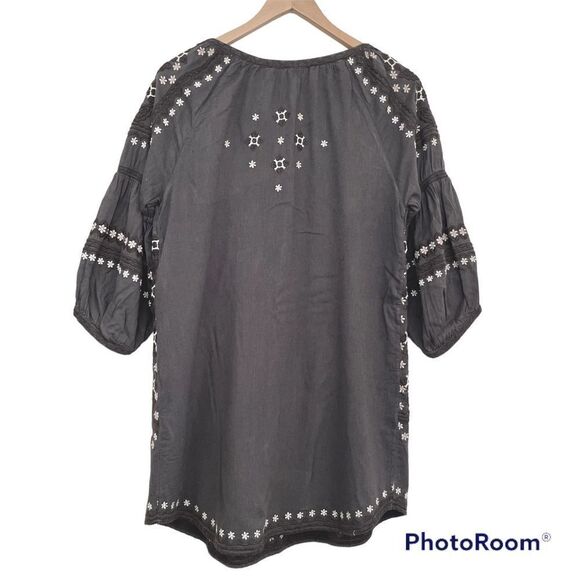 Odd Molly Mini Dress, Grey with Embroidery. - Picture 4 of 5